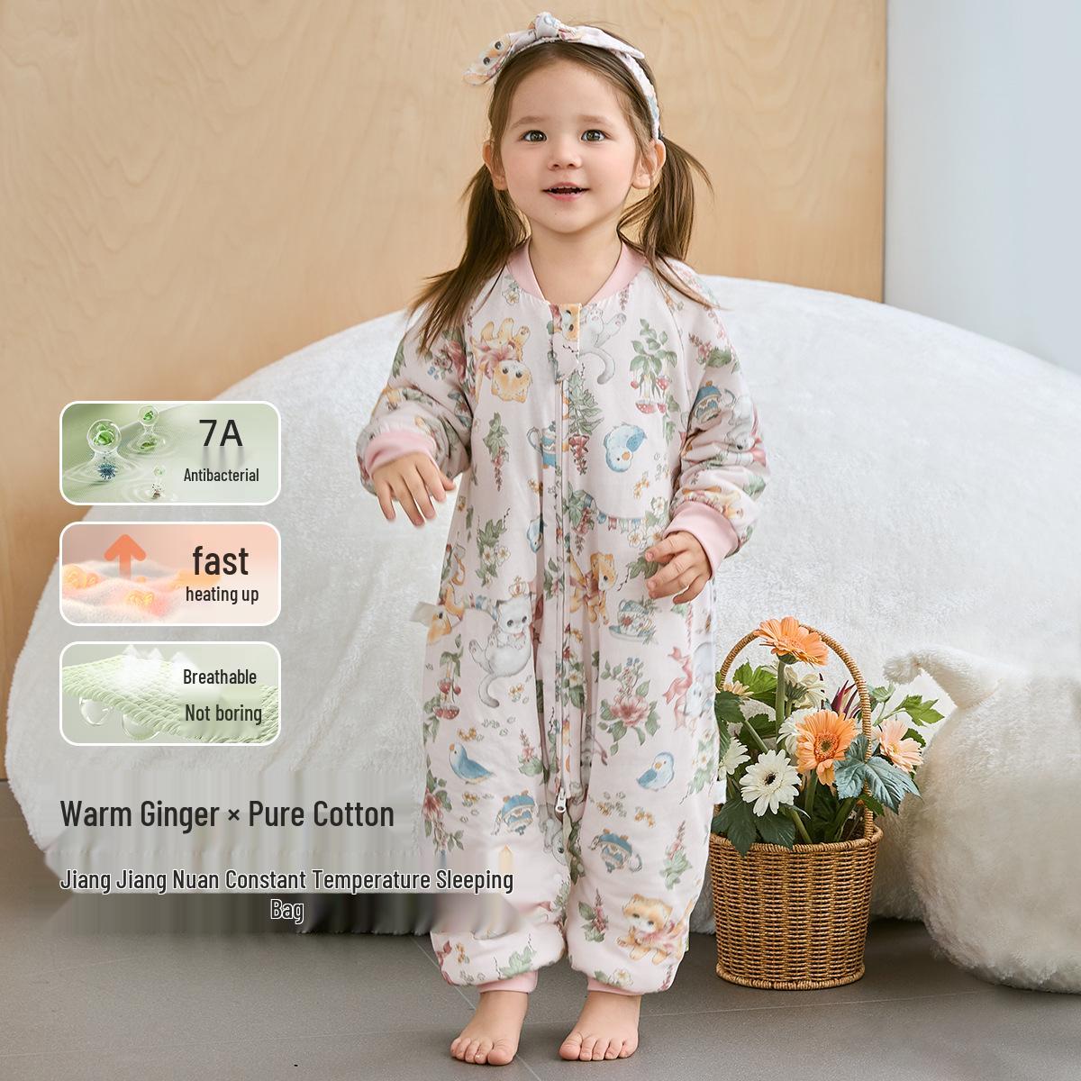 

Wellber A-Class Baby Sleeping Bag - Autumn/Winter, Warm, Antibacterial, Split Leg, Anti-Kick Design. S (Height 80cm)
