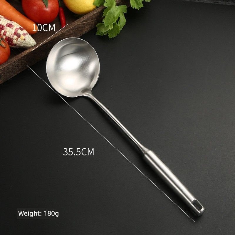 Stainless Steel Spoon with Long Handle for Home Use, Solid Cooking Spoon, Chef's Cooking Spoon, Thickened Soup Spoon, Serving Spoon