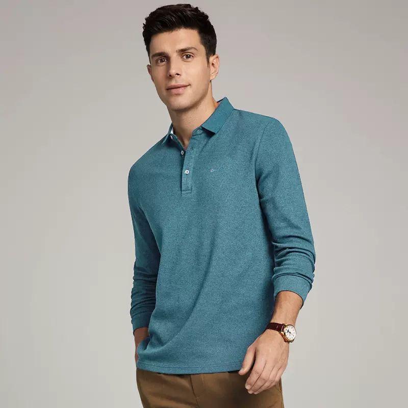 Men's Long-Sleeve Polo Shirt with a Turn-Down Collar, Loose-Fitting Zip-Up Sweatshirt, Base Layer Shirt for Men, Trendy for Autumn 2025