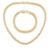 A European and American 6mm zircon bracelet necklace set hip-hop personalized lock buckle accessories, popular