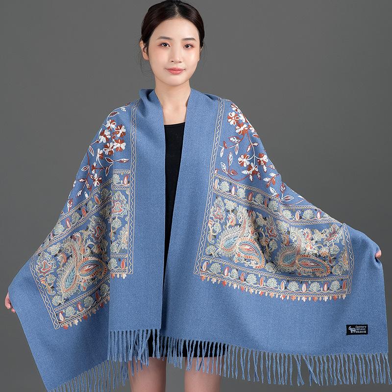 70 * 200cm Autumn And Winter New Women'S Solid Color Versatile Simple Tassel Imitation Cashmere Double-Sided Scarf Warm Scarf Atmosphere Shawl