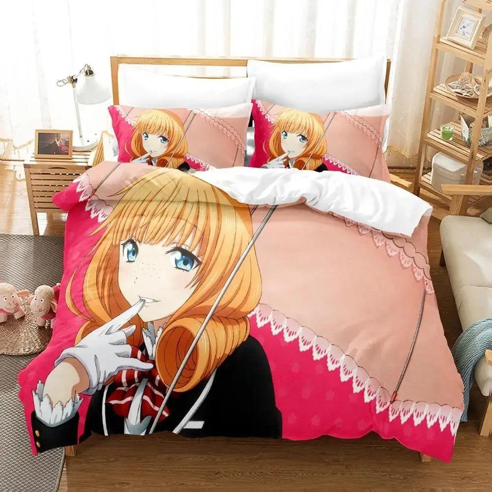 Yamada-kun und die sieben Hexen Bettwäsche-Set Cartoon Anime dreiteiliges Set Erwachsener Kind Schlafzimmer Bettbezug Sets 3D Kawaii Mädchen
