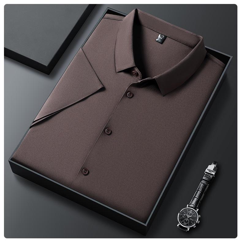 Men's Summer Ice Silk Non-Iron Short-Sleeve Business Shirt