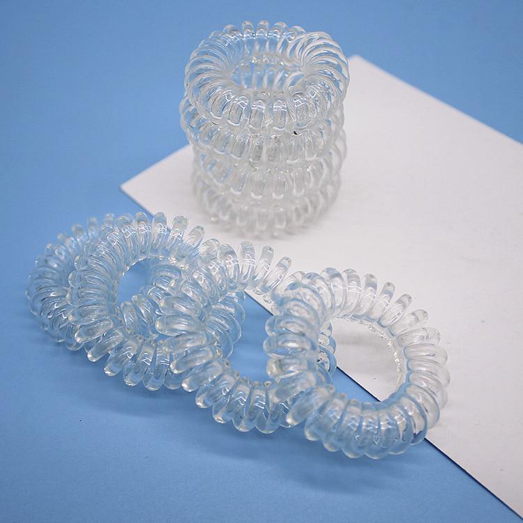 8PCS High Quality Hair Scrunchie Transparent Telephone Wire Elastic Hair Bands for Children Headwear