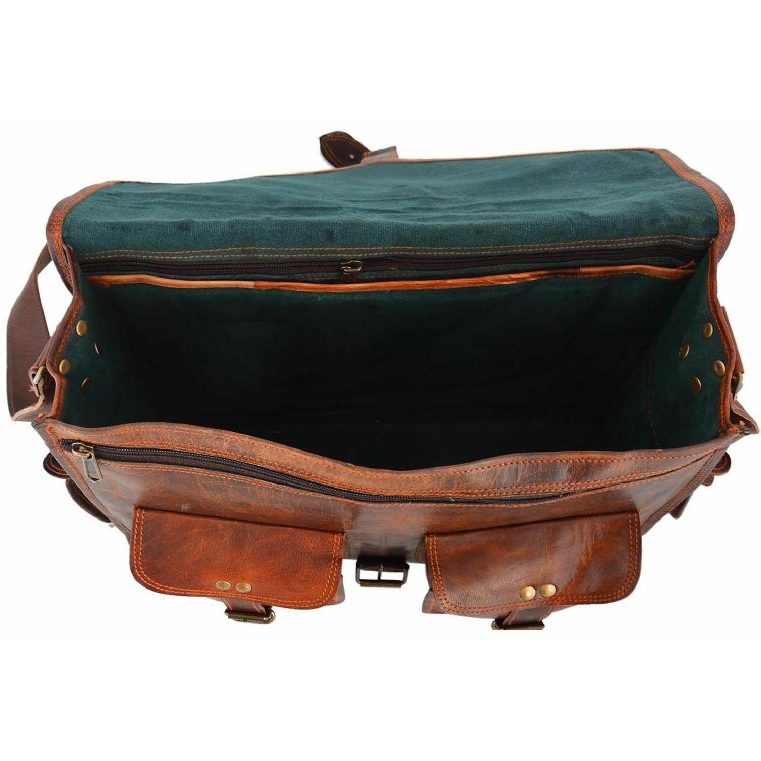 Унисекс Натуральная Кожа Мужской Рюкзак Сумка для ноутбука Ранец портфель Коричневый — фото 2