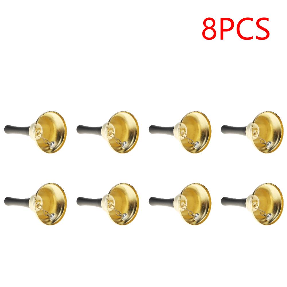 1-10Pcs Metal Christmas Hand Bell Toys for Children Xmas New Year Santa Claus Party Celebrate Rattle Tools Decor