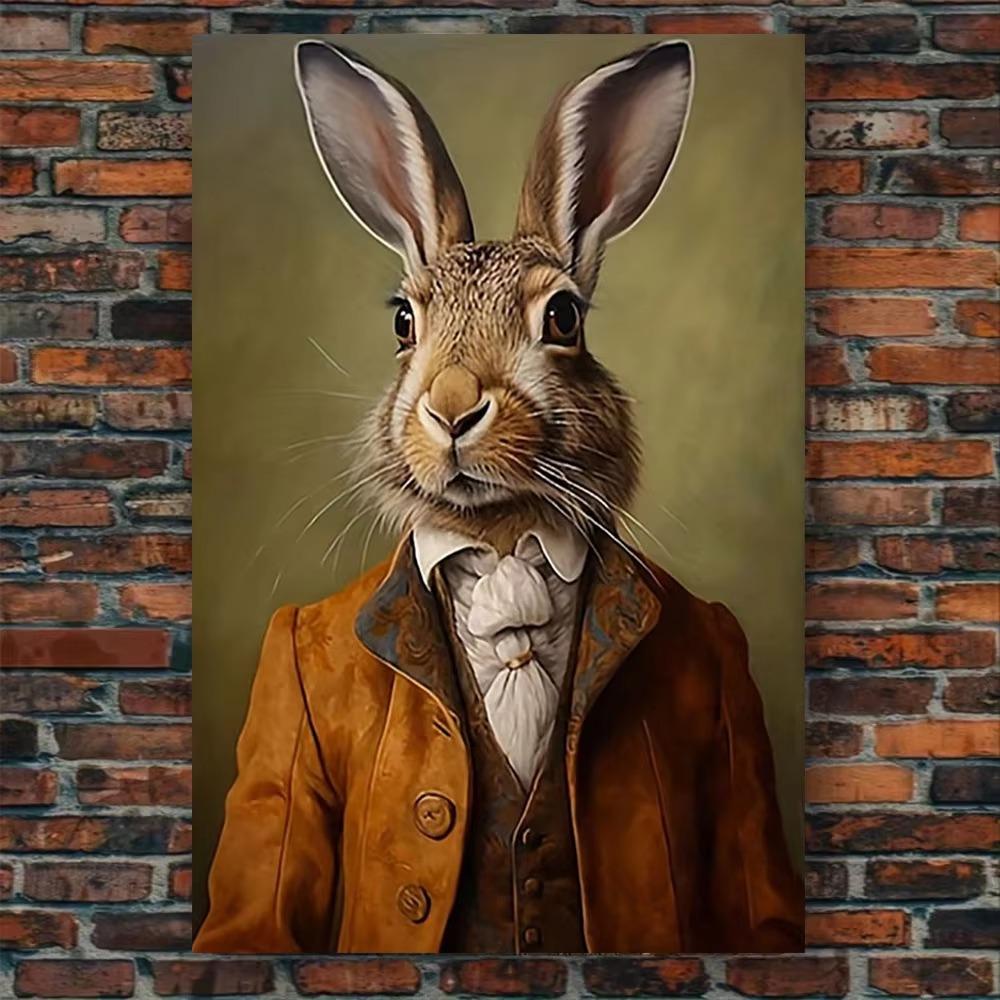 Charming Vintage Rabbit wall Art, Wall Decor for Home, Office, Cafe & More, Bedroom & Bathroom, Hotel, Perfect for Room Decor