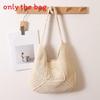 Korean Vintage Hollowed Handwoven Cotton Tote Bag With Magnetic Closure For Casual Outings