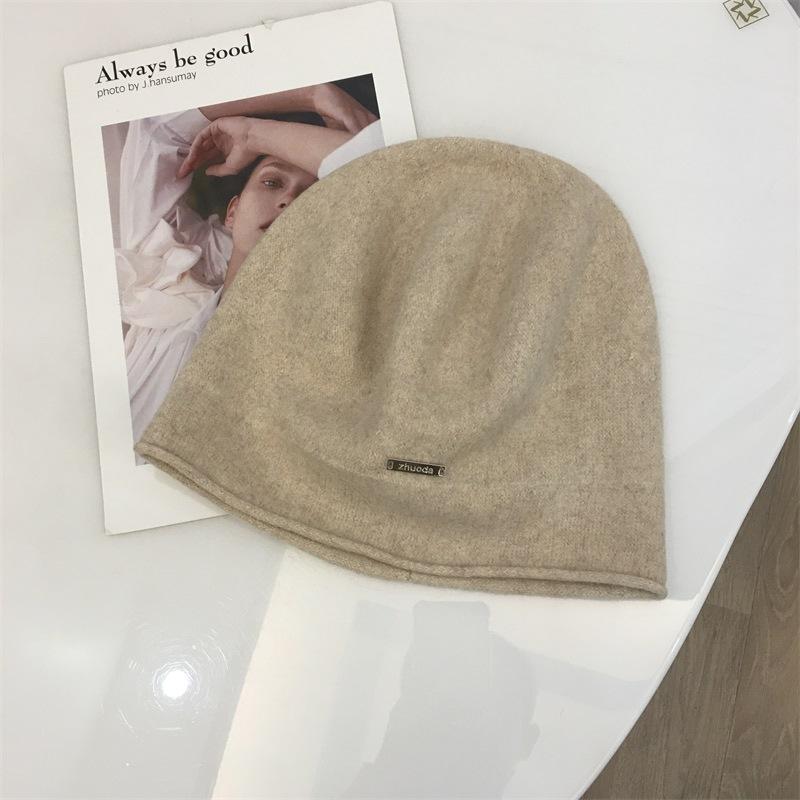 

Full wool new fashion stacking hat women s dual-purpose big head circumference beret fashion personalized retro painter hat M（56-58cm） бежевий