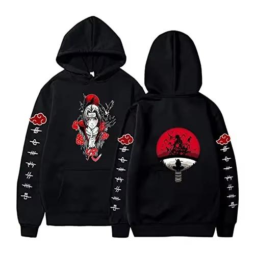 2026 Hot Sale Anime Naruto Uchiha Itachi Hoodie Unisex Fashion Hip Hop Casual Punk Sweatshirt Loose Cozy and Versatile