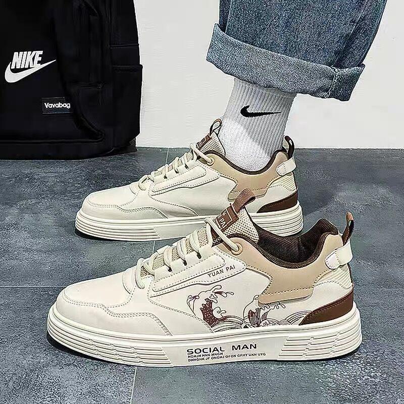 Men's Shoes Summer New Breathable Little White Shoes Male Student Korean Version Trendy Versatile Platform Sports Casual Board Shoes Trendy Shoes