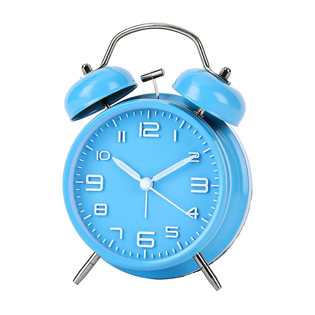 4 Inch Retro Vintage Twin-Bell Alarm Clock Compact Size Alarm Clock Extra-Loud Metal Bell Clock For Nightstand Desk Bookshelf