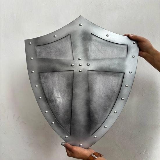 60.96 cm Medieval Handmade Wooden Templar Heater Shield