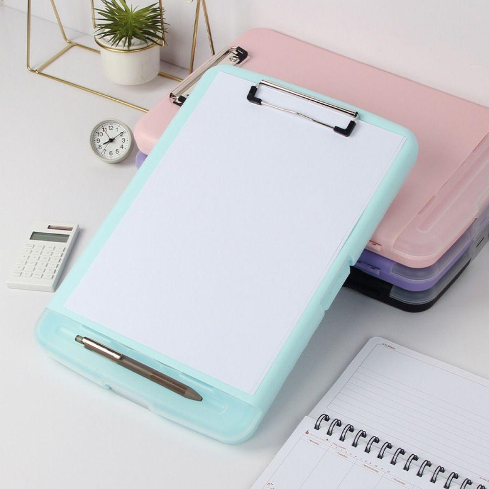 A4 File Clipboard Box with Board Clip Plastic Documents Holder a4 Binder Writing Board Teachers