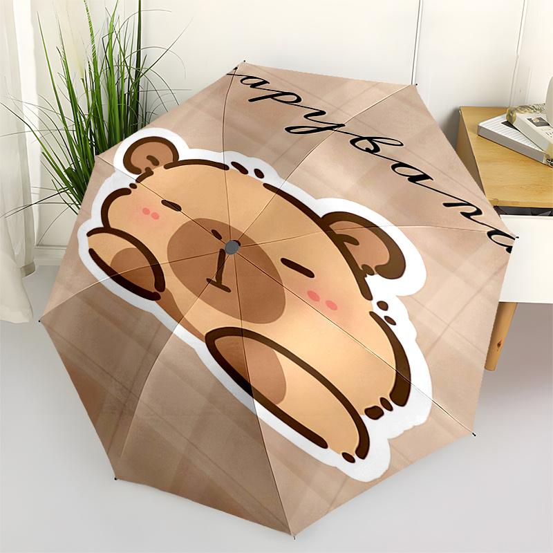 

Capybara Themed Travel Umbrella-8 Ribs Automatic Opening and Closing, Portable Folding Design, Compact and Stylish Umbrella Suitable for Out