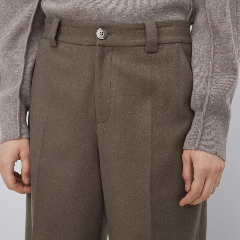 LESS 2023 Winter Merino Wool Blend Flared Commuter Pants