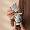 1 Pc Chinese Vintage Tea Cup Handmade Flowers Ceramic Master Teacup Household Tea Bowl Travel Personal Meditation Cup Teaware