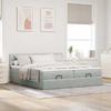 VidaXL Ottoman Bed Frame with Light Grey Mattress 200x200 Cm Velvet 3312098