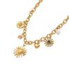 Hot-selling light luxury fashion gold-plated sunflower moon love gemstone pearl accessories pendant chain necklace batch