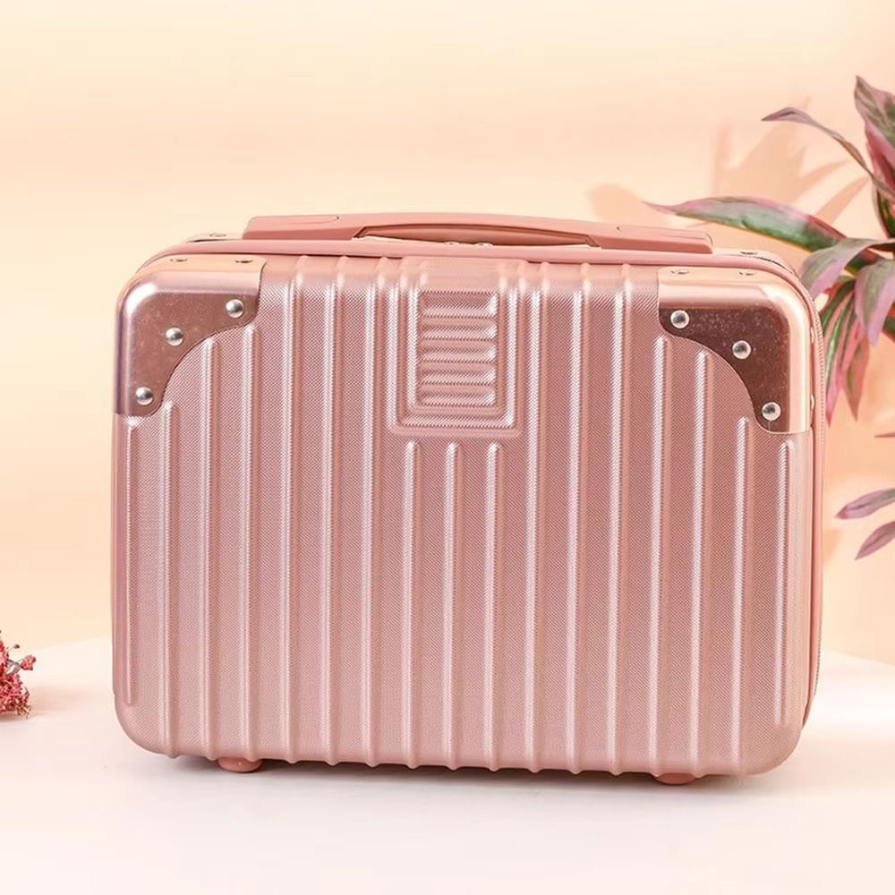 Handbag 14 Inch Makeup Case Retro Luggage Travel Box with Straps Mini Handheld Suitcase  Travel