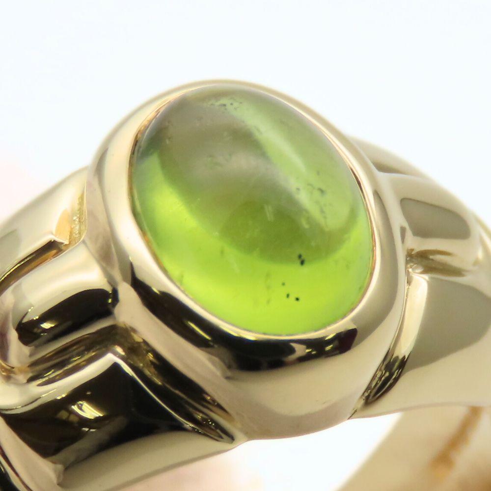 Used BVLGARI Ring EU#49.5 K18 yellow gold 8.5g Yellow Gold green jewelry