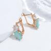 New Emerald Oval Cut Zircon Drop Earrings For Women Luxury Natural Zircon With  Rose Gold Earrings Wedding Jewelry