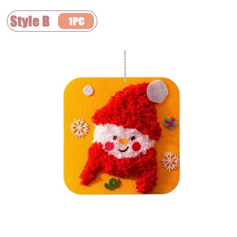 Christmas DIY Felt Craft Sewing Kit for Kids Non Woven Fabric Handmade Ornament Material Pack Kindergarten  Small Gift