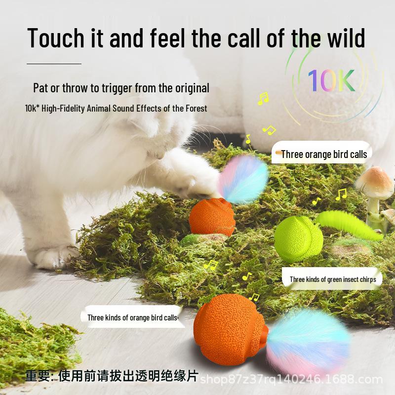 Cross-Border Sound-Activated Cat Toy: Gravity Bounce Squeaky Ball for Self-Play and Boredom Relief