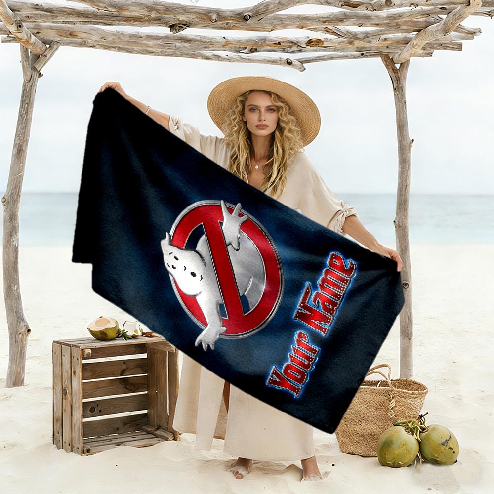 Ghostbusters Customized Name Beach Towel Super Soft Microfiber Quickdry Fabric Suitable for Sports Travel Swimming Yoga Bathroom Beach And Pool