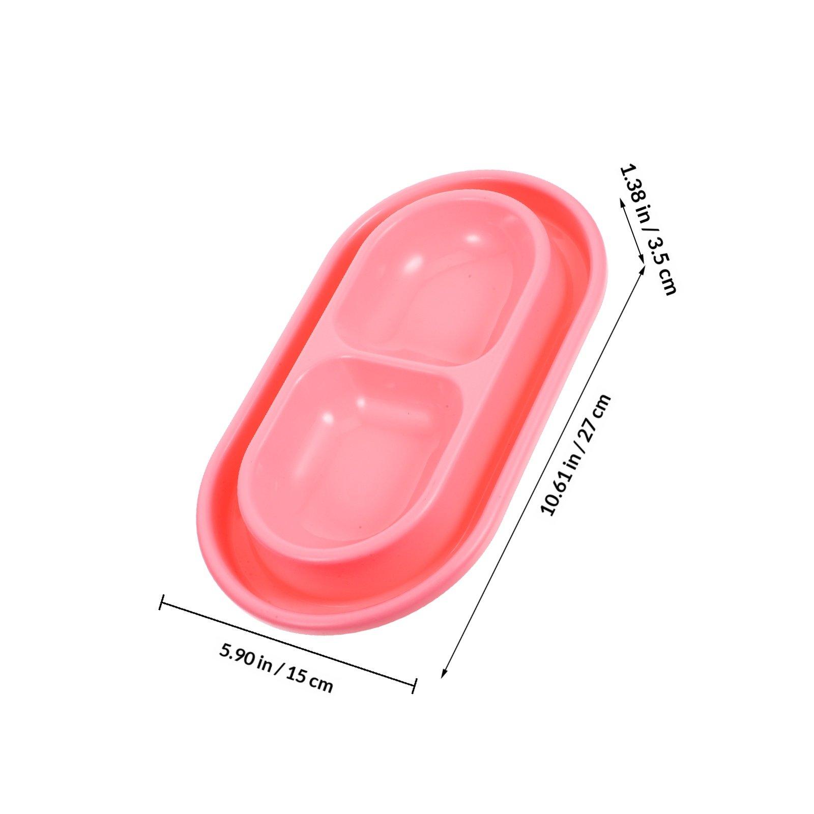 Double Pet Bowl Ant-Proof Cat Food and Water Dish Gray Design for Small Medium Cats Dogs Kitten Puppy Feeding Station розовый