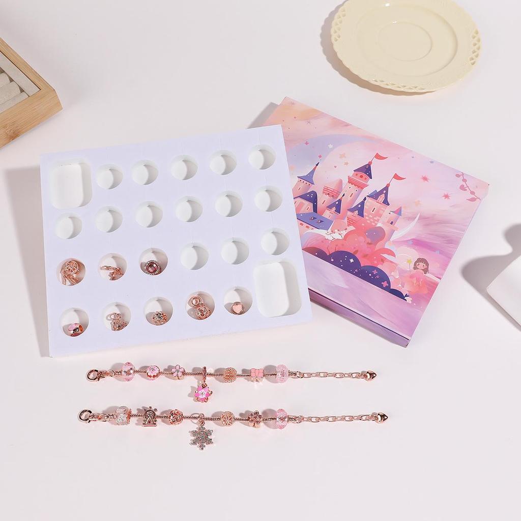 DIY Beaded Bracelet Advent Calendar: Rose Gold Jewelry for Christmas, New Year, Valentine's Day Gifts
