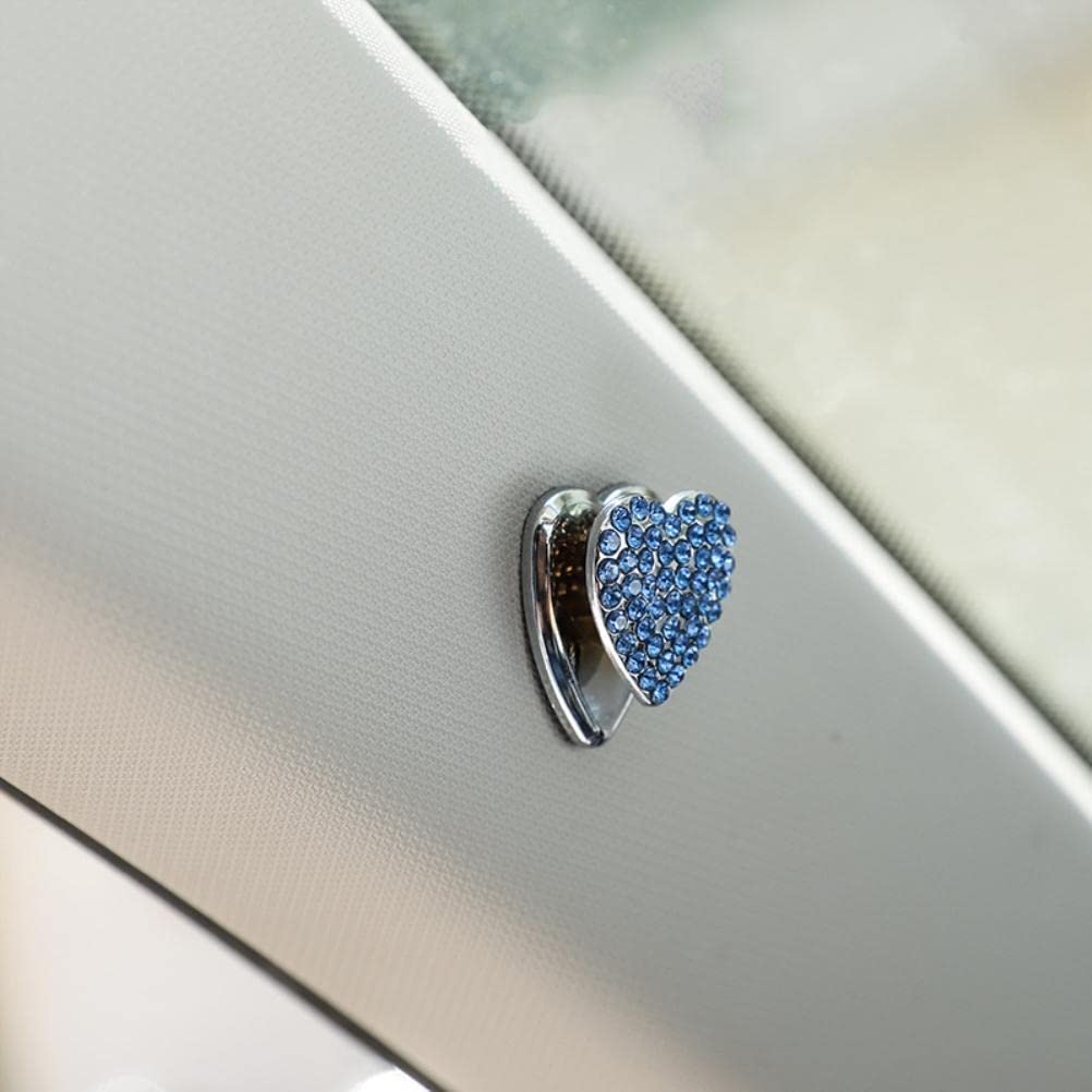 Excras Car Hook, Mini Hook, Heart Shaped, Glitter, Adhesive Type, Diamond, Car Accessories, Wallet,