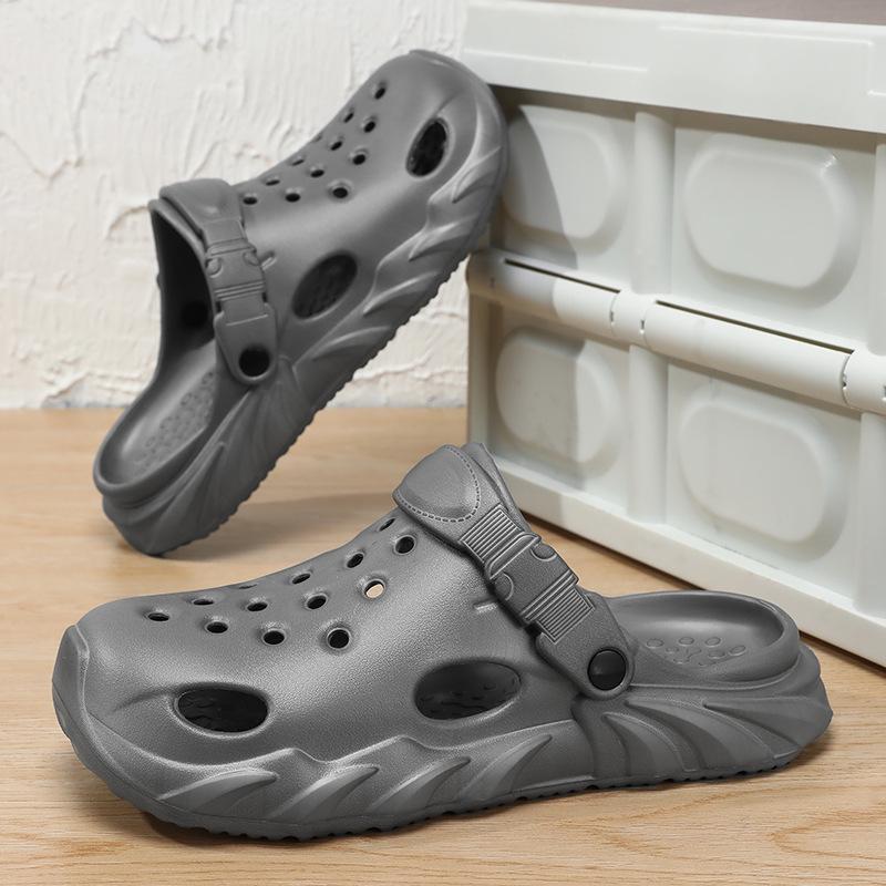 Extrabreite Herren-Clogsandalen, Größen 47-52, Zweifach tragbar, Geschlossene Zehenpartie 45 grau