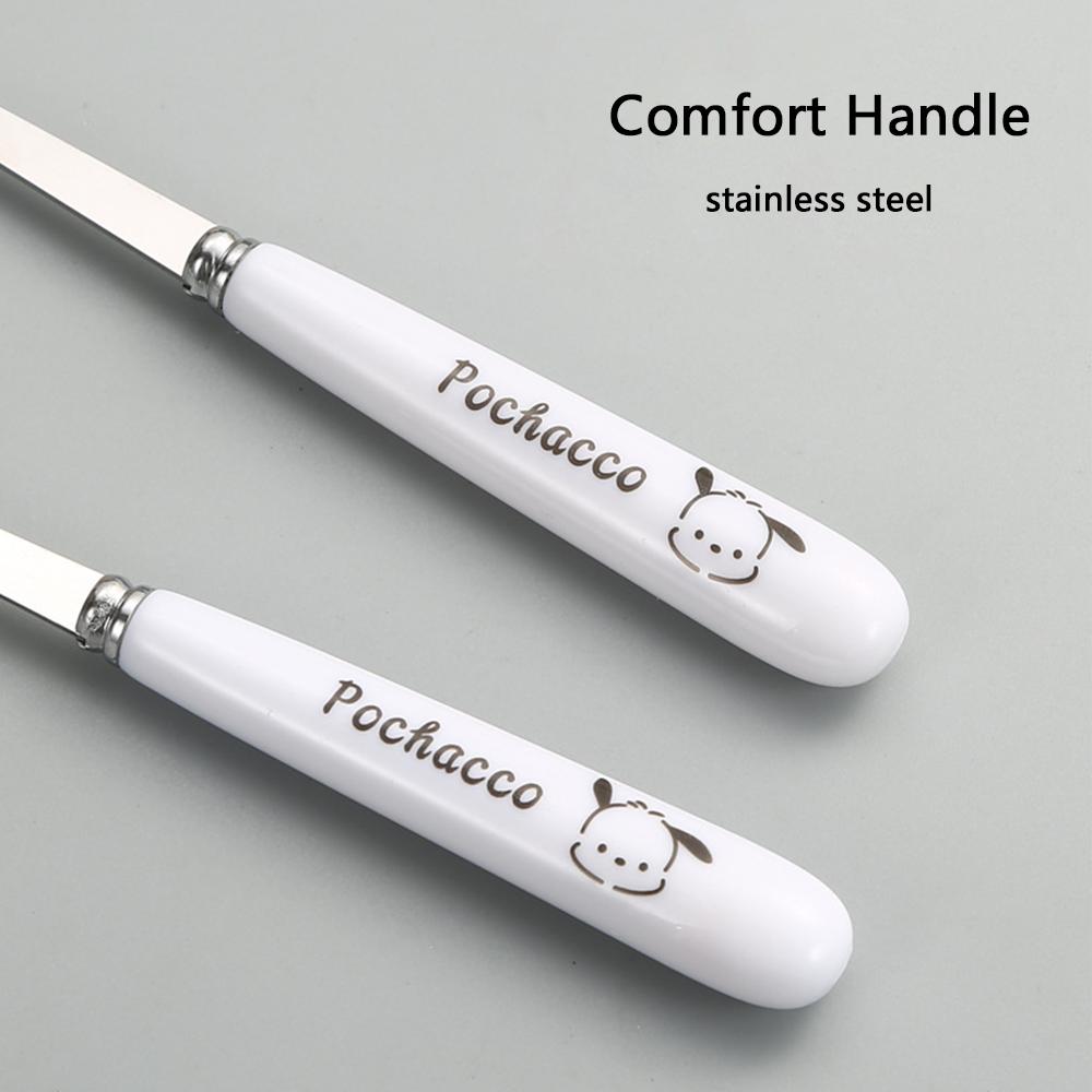 4/6 Children's Spoon And Fork Set Stainless Steel Cartoon Puppy Cutlery Portable Baby Feeding Utensil Baby Spoon, Fork, Chopstic