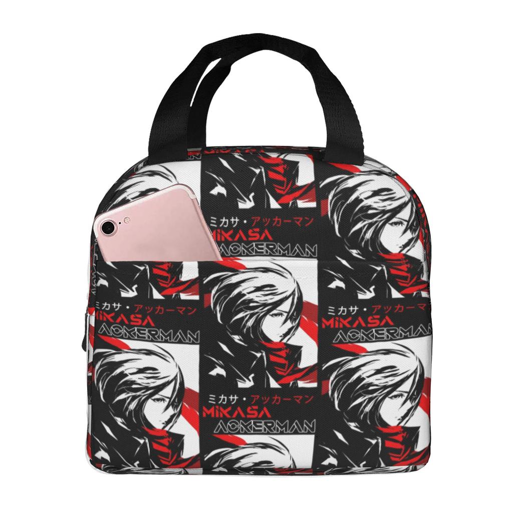 Custom Attack On Titans Portable Lunch Boxes Unisex Leakproof Manga Thermal Cooler Food Insulated Lunch Bag Office Work