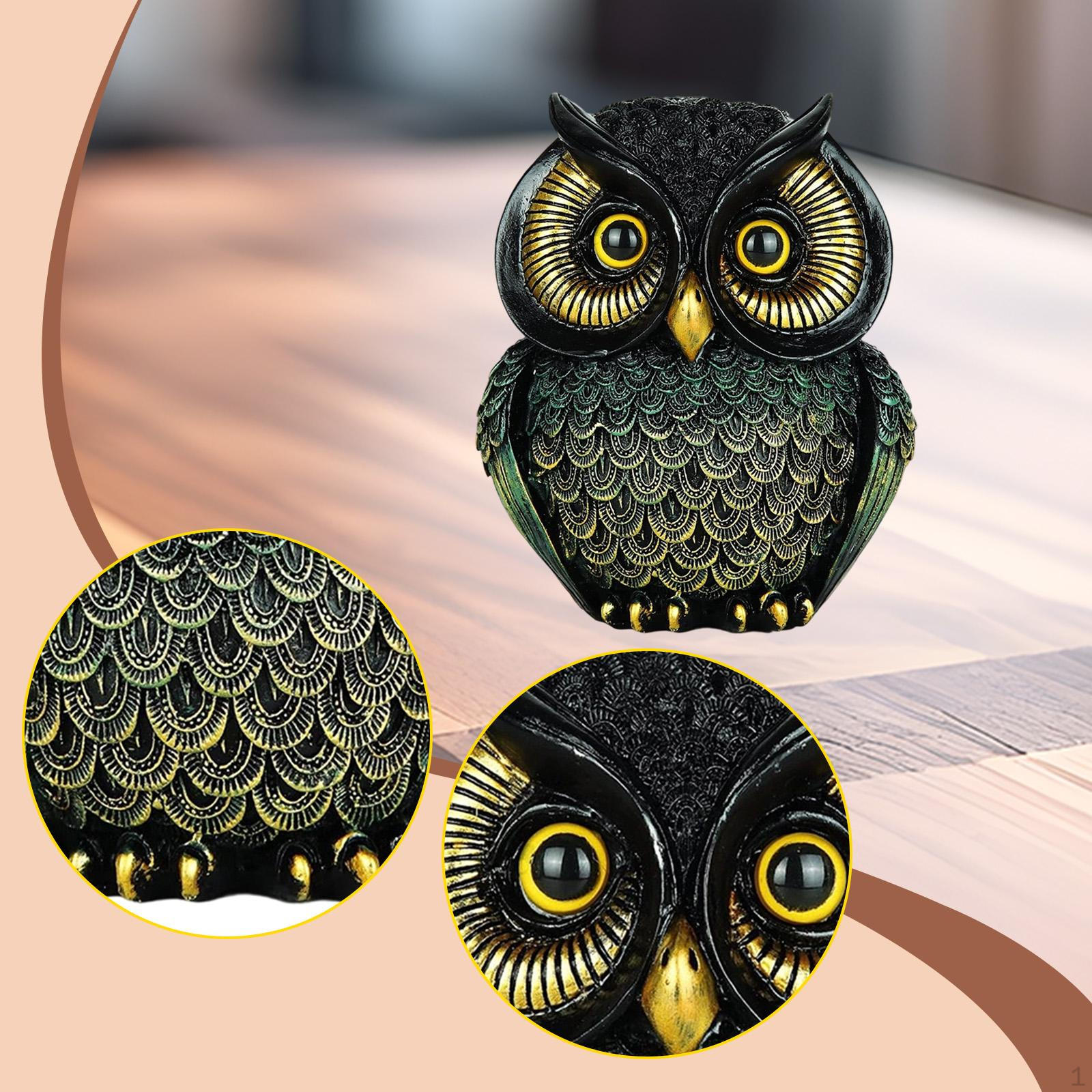 

Статуэтка совы, фигурка животного, коллекционное украшение, очаровательная скульптура-орнамент для гостиной Black Gold