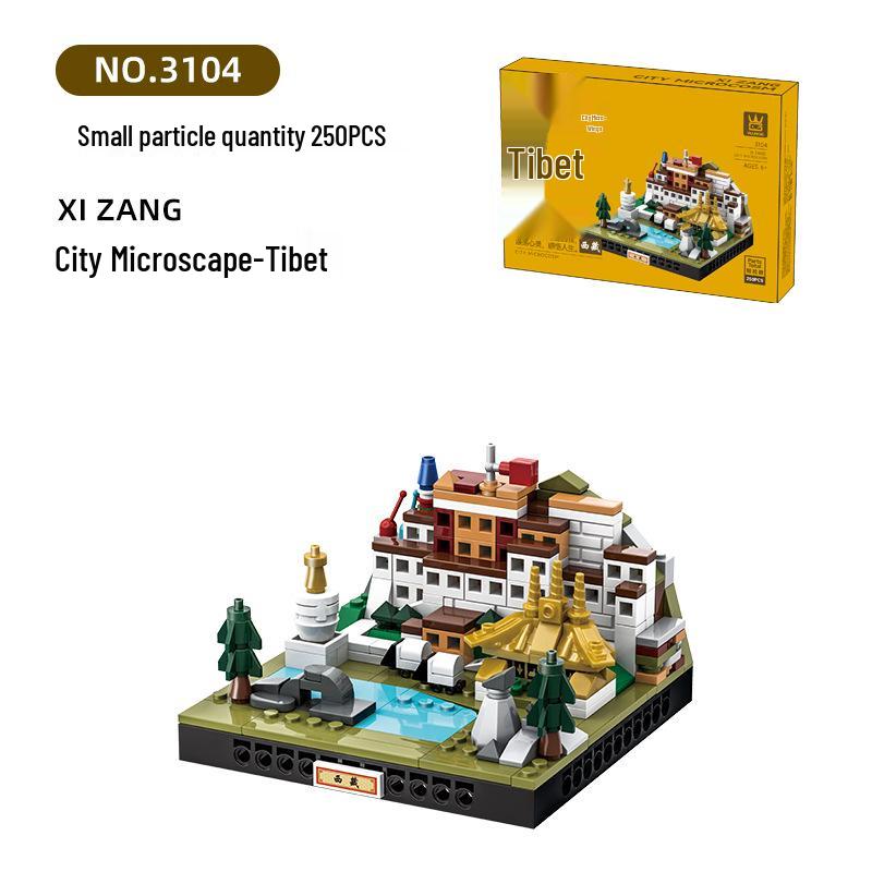 Wange City Landmarks Micro-Landscape Building Blocks - Small Particle Assembly Toy Set