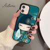 Kawaii Kokeshi Phone Case for iPhone 11 12 13 14 Pro Max Mini X XR XS SE 2020 SE 6S 7 8 Plus Samsung Galaxy S21 S22 Cover Shell