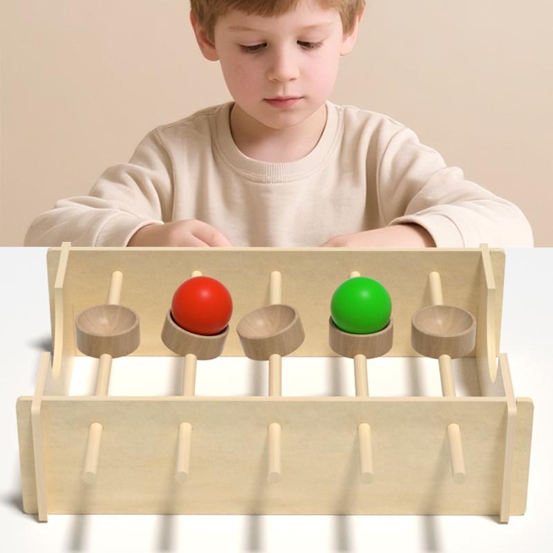 Wooden Rotating Marble Run Game - Interactive Balance And Coordination Toy Develops Spatial Reasoning And Fine Motor Skills