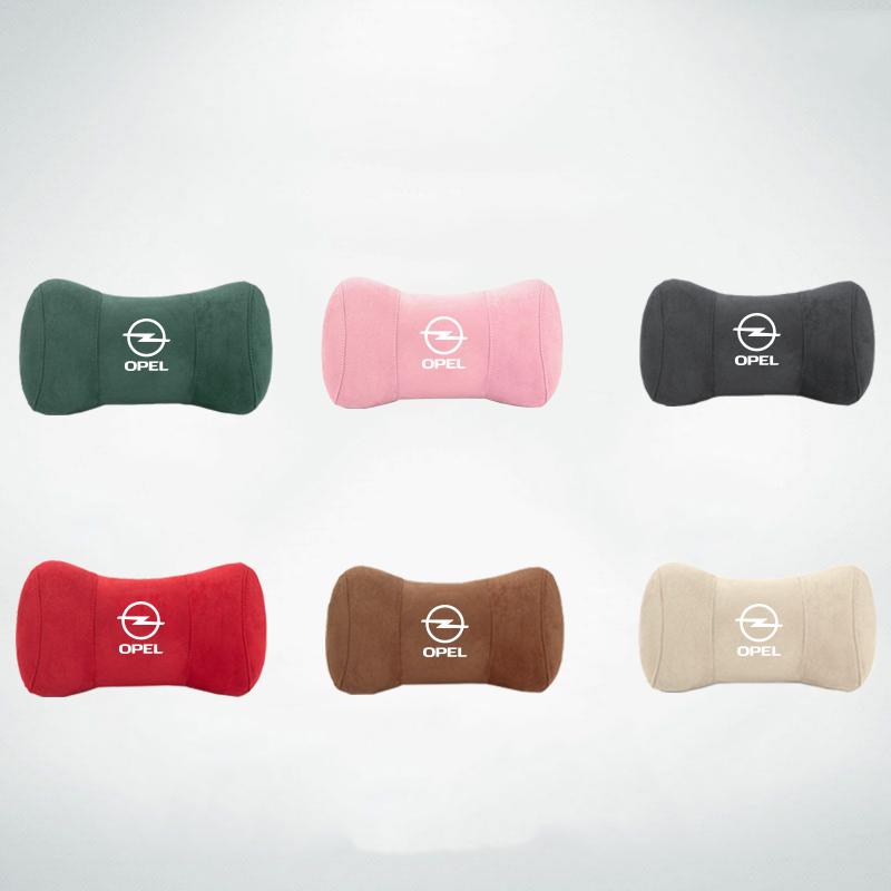 czlsev1 Car Seat Headrest Suede Neck Pillow Head Cushioning For Opel Astra Grandland Corsa Mokka Frontera Insignia Zafira Vivaro Karl