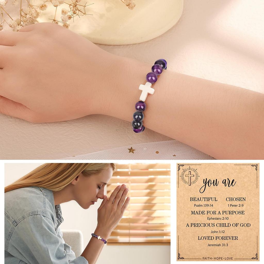 Christian Christmas Gifts for Women Religious Cross Bracelet Gifts for Women/Daughter/Friend/Sister/Grandma/Granddaughter/Godmother Inspirational