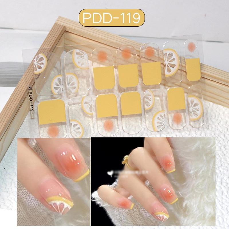 60 Styles DIY Semi-cured Gel Nail Stickers, Durable Solid Colour, Fresh Spring Flowers, Nail Strips, Full Coverage Patch Slider Sticker