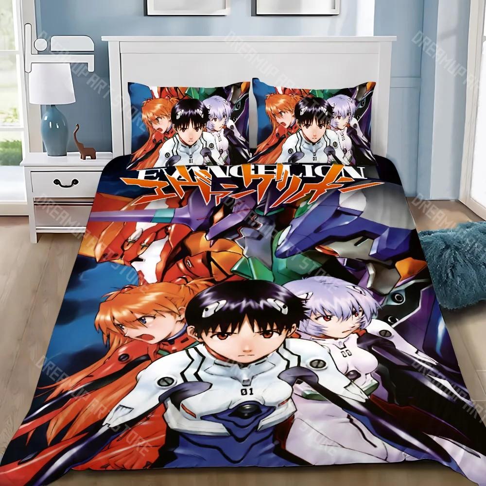 3D Print Anime E-evangelion V-eva A-genesis Duvet Cover Pillowcase Bedding Set Adult Boy Girl Bedroom Decoration Children Single