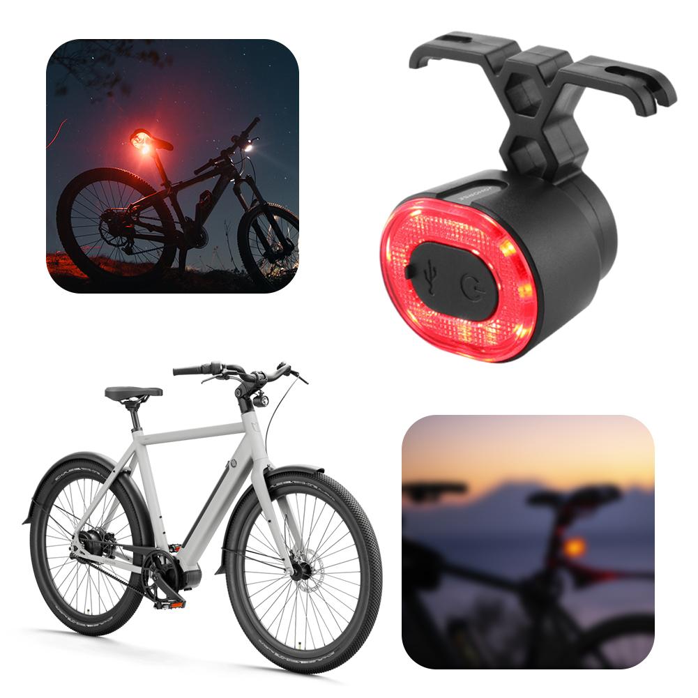 COB Smart Bicycle Rear Light Type-C Charging Auto Brake Sensing Light 4 Modes Cycling Warning Flashlight MTB Road Bike Parts