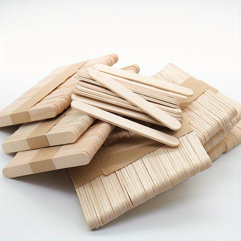 200pcs of natural wood craft sticks, suitable for ice cream popsicles, waxing, and tongue depressors - smooth light-colored wood