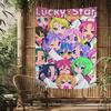 Lucky Star Comedy Anime Cartoon Tapestry Art Science Fiction Room Home Decor Wall Hanging Home Decor