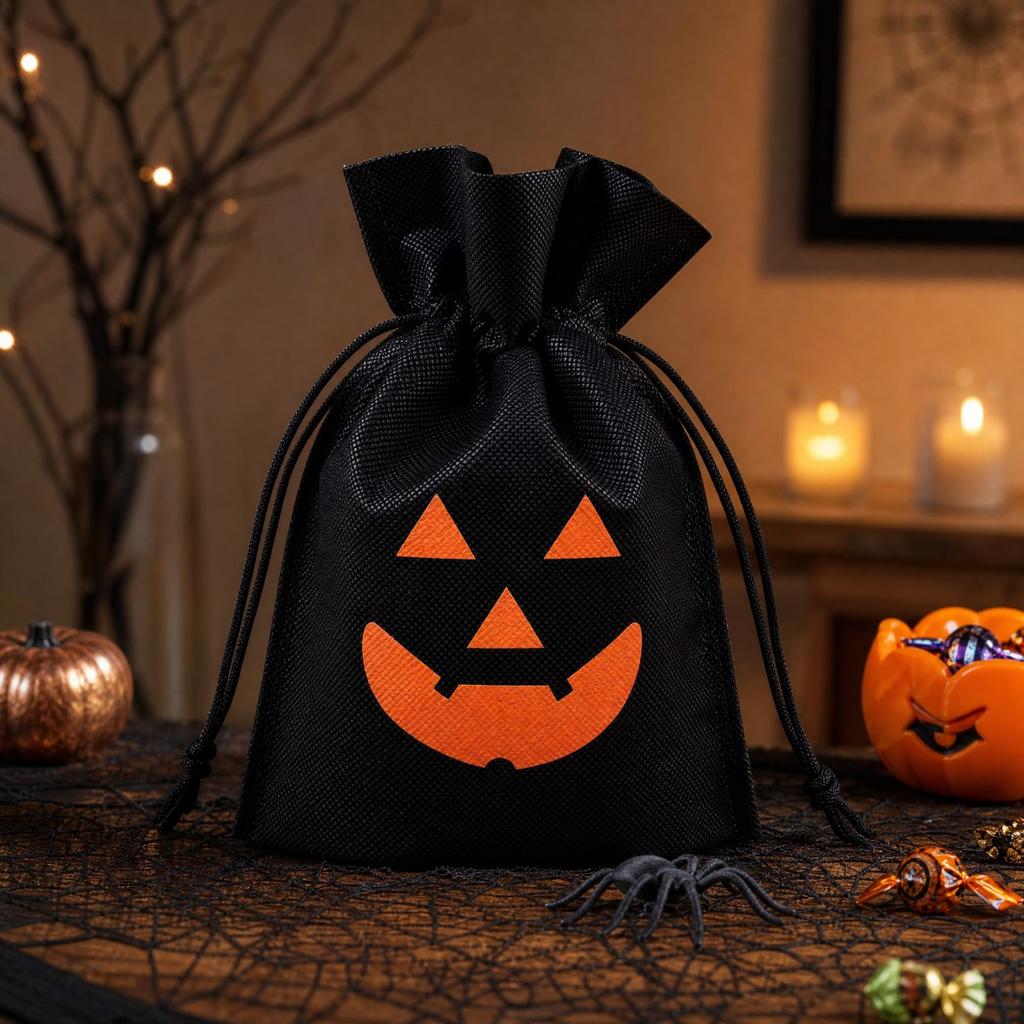 Halloween Candy Bags Nonwoven Fabric Bags for Party Favors and or Treating