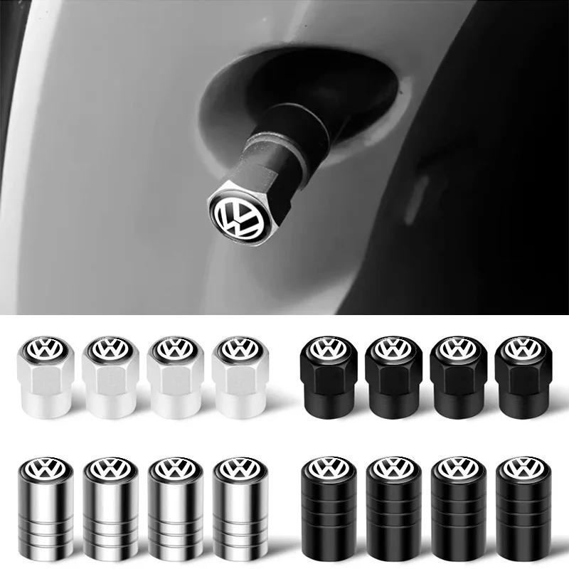 For Volkswagen b34Pcs Car Wheel Tire Valve Caps Air Stem Lavida Rline Tyre Plug For Volkswagen VW GTI Golf 7 Polo Tiguan Passat Jetta Accessories