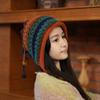 New Rainbow Striped Knit Wool Beanie Hat For Women Winter Warm Crochet Ear Protection Cap Female FashionableGirl Snow