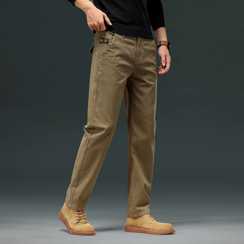 High-End Business Casual Pants for Men, Spring and Autumn New Style, Loose Straight-Leg, Stretchy, Simple and Versatile Long Pants